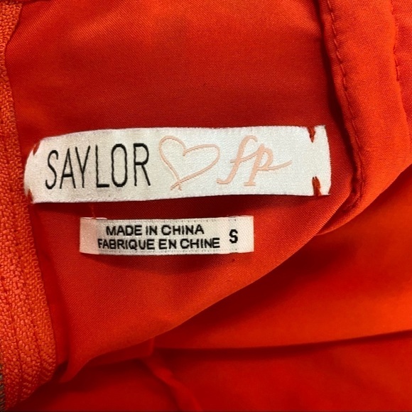 Saylor x Free People Erin Coral Red Lace Strapless Dress Size: Small - Picture 10 of 14